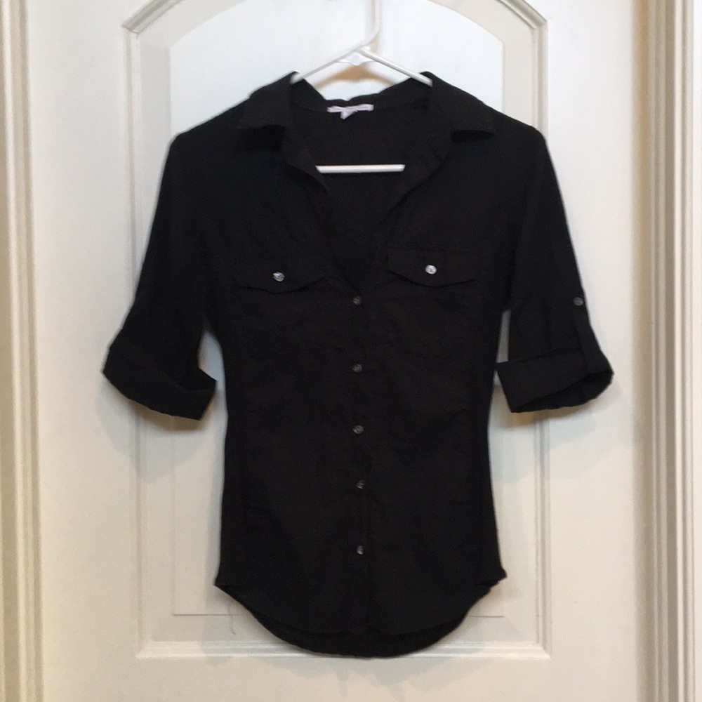 James Perse Black Button Down